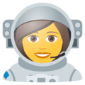 woman astronaut on platform JoyPixels