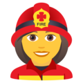 woman firefighter on platform JoyPixels