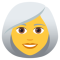 woman: white hair on platform JoyPixels