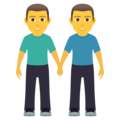 men holding hands on platform JoyPixels