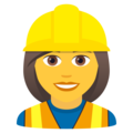 woman construction worker on platform JoyPixels