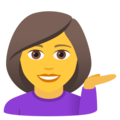 woman tipping hand on platform JoyPixels