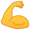 flexed biceps on platform JoyPixels