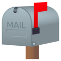 closed mailbox with raised flag on platform JoyPixels