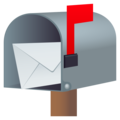 open mailbox with raised flag on platform JoyPixels