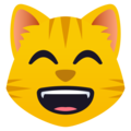 grinning cat with smiling eyes on platform JoyPixels
