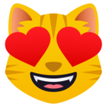 smiling cat with heart-eyes on platform JoyPixels