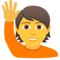 person raising hand on platform JoyPixels
