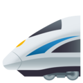 bullet train on platform JoyPixels