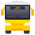 oncoming bus on platform JoyPixels