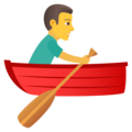 man rowing boat on platform JoyPixels