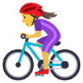 woman biking on platform JoyPixels