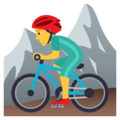 man mountain biking on platform JoyPixels
