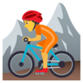 person mountain biking on platform JoyPixels