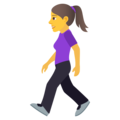 woman walking on platform JoyPixels