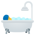 person taking bath on platform JoyPixels