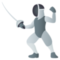 person fencing on platform JoyPixels