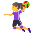woman playing handball on platform JoyPixels