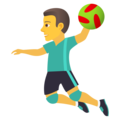 man playing handball on platform JoyPixels