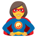 woman superhero on platform JoyPixels