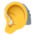 ear with hearing aid on platform JoyPixels