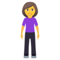 woman standing on platform JoyPixels