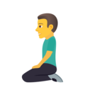 man kneeling on platform JoyPixels