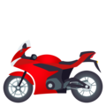 racing motorcycle on platform JoyPixels