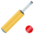 cricket bat and ball on platform JoyPixels