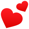 two hearts on platform JoyPixels