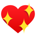 sparkling heart on platform JoyPixels