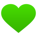 green heart on platform JoyPixels