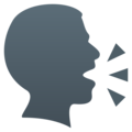 speaking head in silhouette on platform JoyPixels