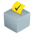 ballot box with ballot on platform JoyPixels