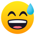 sweat smile on platform JoyPixels
