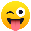 stuck out tongue winking eye on platform JoyPixels
