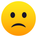slightly frowning face on platform JoyPixels