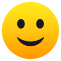 slightly smiling face on platform JoyPixels