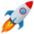 rocket on platform JoyPixels