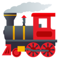 steam locomotive on platform JoyPixels