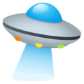 flying saucer on platform JoyPixels