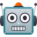 robot face on platform JoyPixels