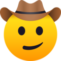 face with cowboy hat on platform JoyPixels