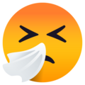 sneezing face on platform JoyPixels