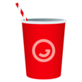 cup with straw on platform JoyPixels