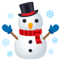 snowman on platform JoyPixels