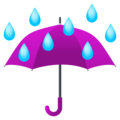 umbrella with rain drops on platform JoyPixels