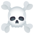 skull and crossbones on platform JoyPixels