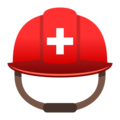 rescue worker’s helmet on platform JoyPixels