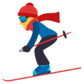 skier on platform JoyPixels
